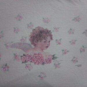 Vintage CMS Casuals Angel Roses Illustration T-Shirt